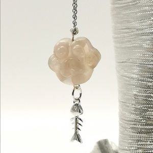 Onyx animal paw sterling silver necklace